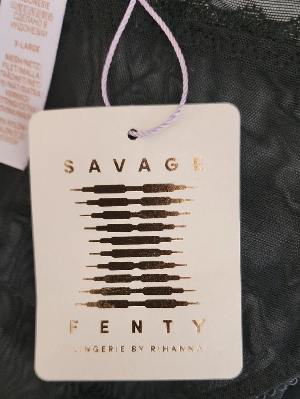 Savage X Fenty Black Crotchless High-Leg Bikini - Picture 4 of 8